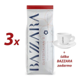 Bazzara Gustoitaliano 3x1000g zrnková káva + šálka zdarma