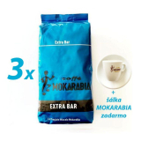 Mokarabia EXTRABAR 3x1000g zrnková káva + šálka zdarma