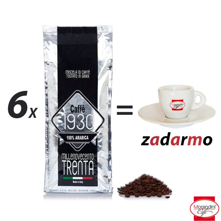 Morandini 1930 6x1000g zrnková káva + šálka zdarma