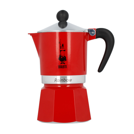 Bialetti kávovar Moka RAINBOW 3 porcie červený