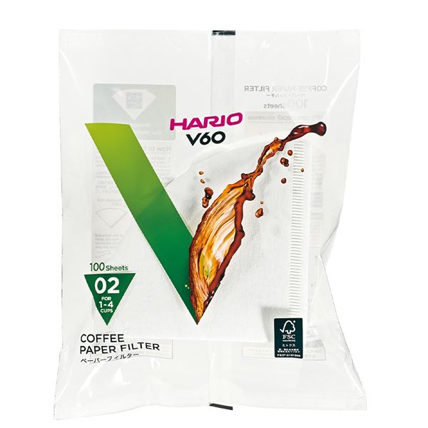HARIO V60-02 papierové filtre BIELE 100ks