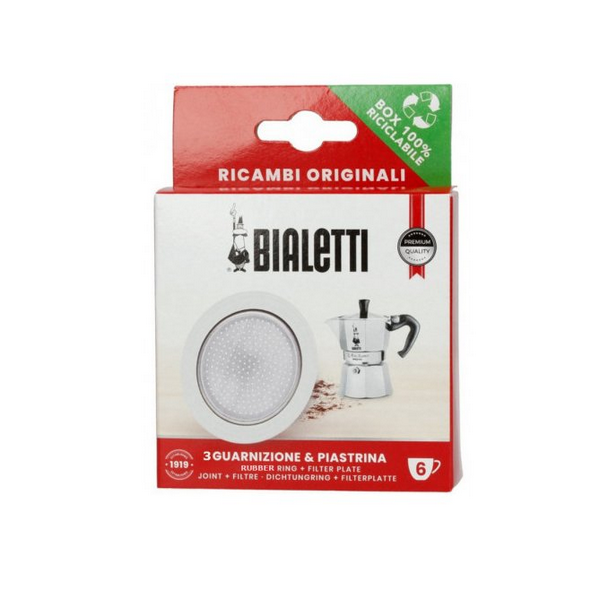 Bialetti 3 ks tesnenie a 1 filter (sitko) na 6 šálok
