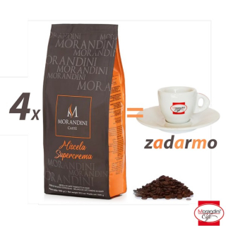 Morandini Miscela Super Crema 4x1000g zrnková káva + šálka zdarma