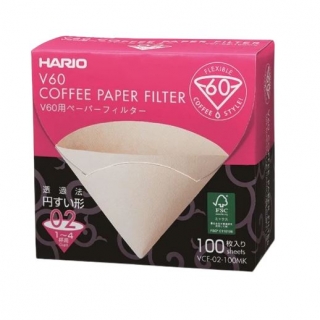 HARIO V60-02 papierové filtre nebielené 100ks