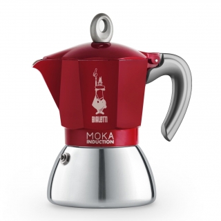 Bialetti kávovar NEW Moka INDUCTION RED  4 porcie