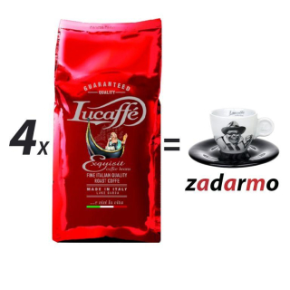 Lucaffé EXQUISIT 4x1000g zrnková káva + šálka zdarma